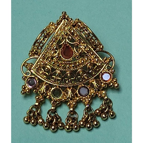 Gold Pendant with Colorful Glass - Picture 4 of 11